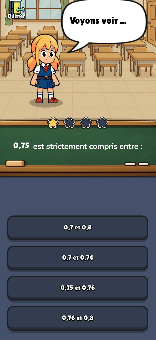 Question à choix multiple dans une salle de classe